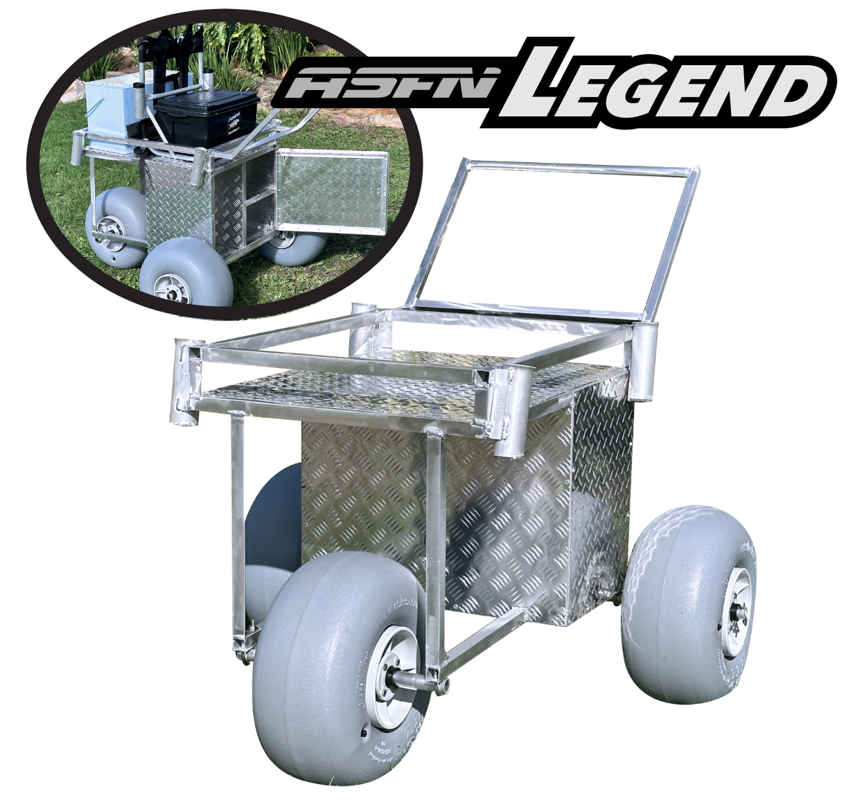 ASFN Legend Beach Trolley with 3 x Wheeleez ™ Wheels 42cm Included